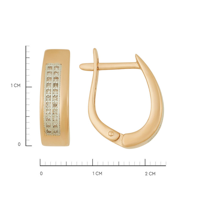 Серьги из золота 585 пробы c бриллиантами