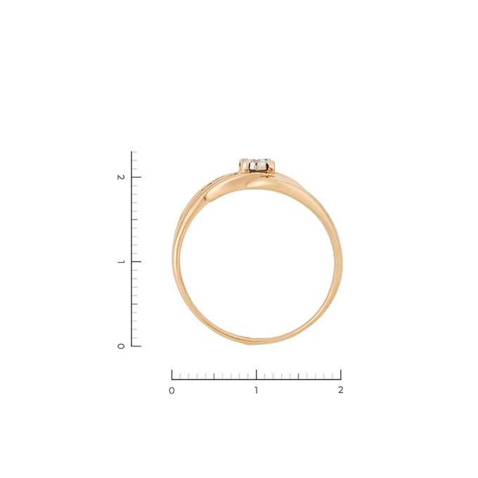 Кольцо из золота 585 пробы c 1 бриллиантом, Л 5405 4102 за 12360