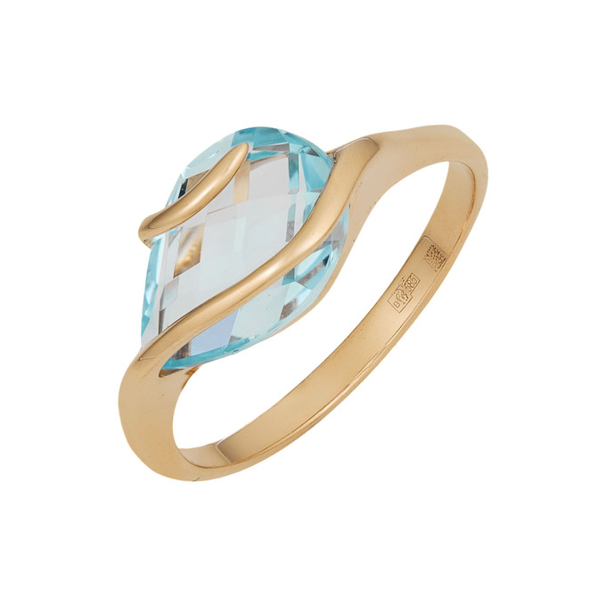 Кольцо из золота 585 пробы c топазом, Л 2011 0305 за 31600