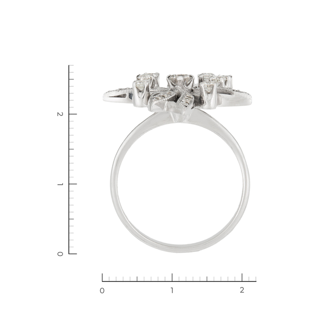 Кольцо из белого золота 585 пробы c 35 бриллиантами, Л 2809 6219 за 98000
