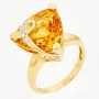Кольцо из желтого золота 585 пробы c 3 бриллиантами и 1 цитрином Л43034659 фото 1