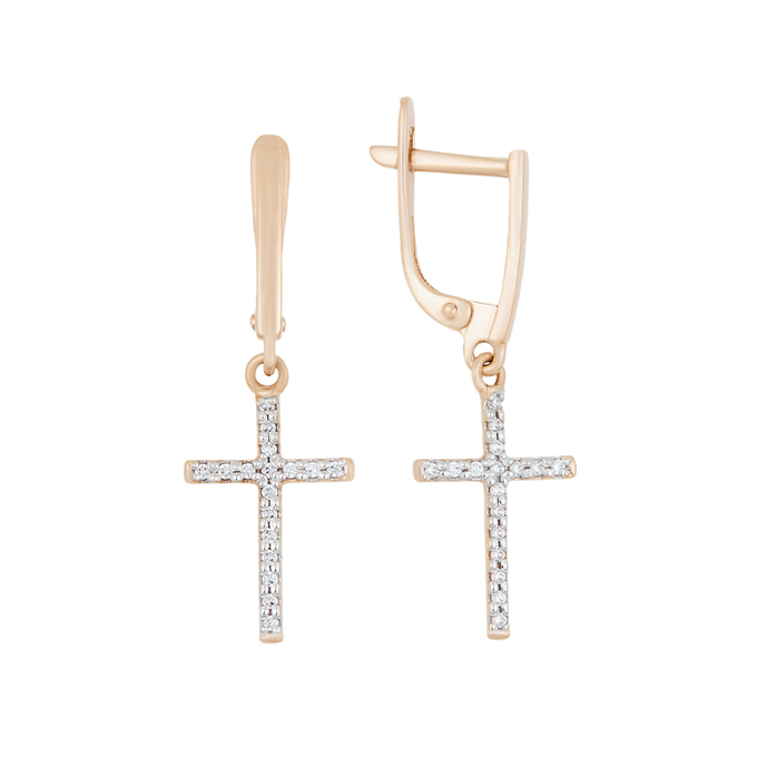 Серьги из золота 585 пробы c фианитами, К 0000 3396 за 18800