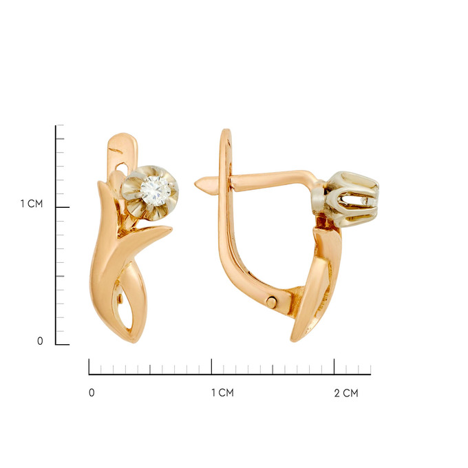 Серьги из золота 585 пробы с бриллиантами, Ц О007 4411 за 43200