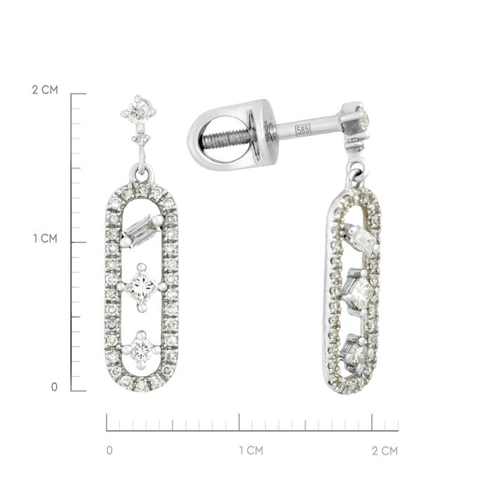 Серьги из золота 585 пробы c бриллиантами, К 0000 4404 за 42400