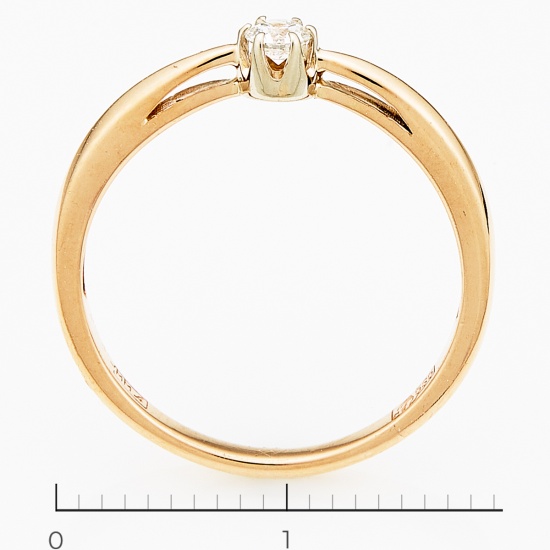 Кольцо из красного золота 585 пробы c 1 бриллиантом, Л25076106 за 11950