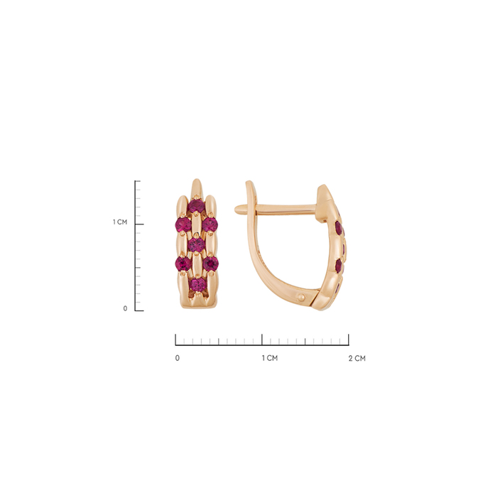 Серьги из золота 585 пробы c корундами, Л 1615 4867 за 27520