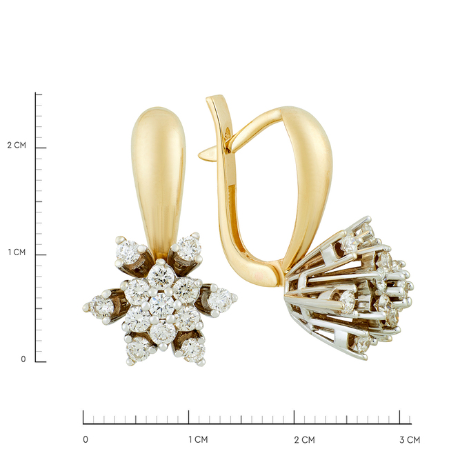 Серьги из золота 585 пробы c бриллиантами, Л 5500 9079 за 75000