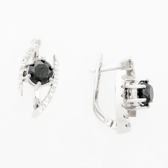 Серьги из белого золота 750 пробы c 26 бриллиантами, Л43037140 за 183 540 ₽