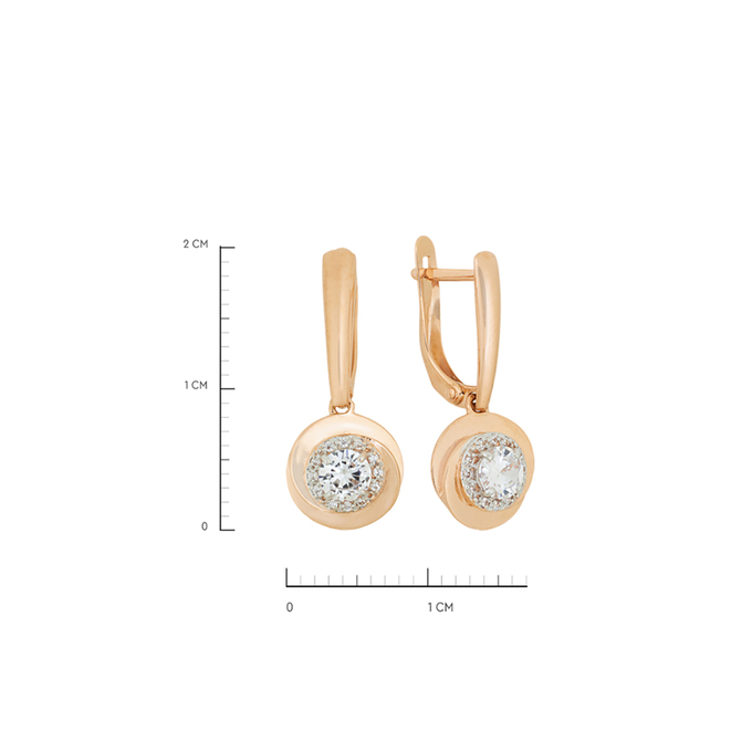 Серьги из золота 585 пробы c фианитами, Л 5207 6022 за 33280