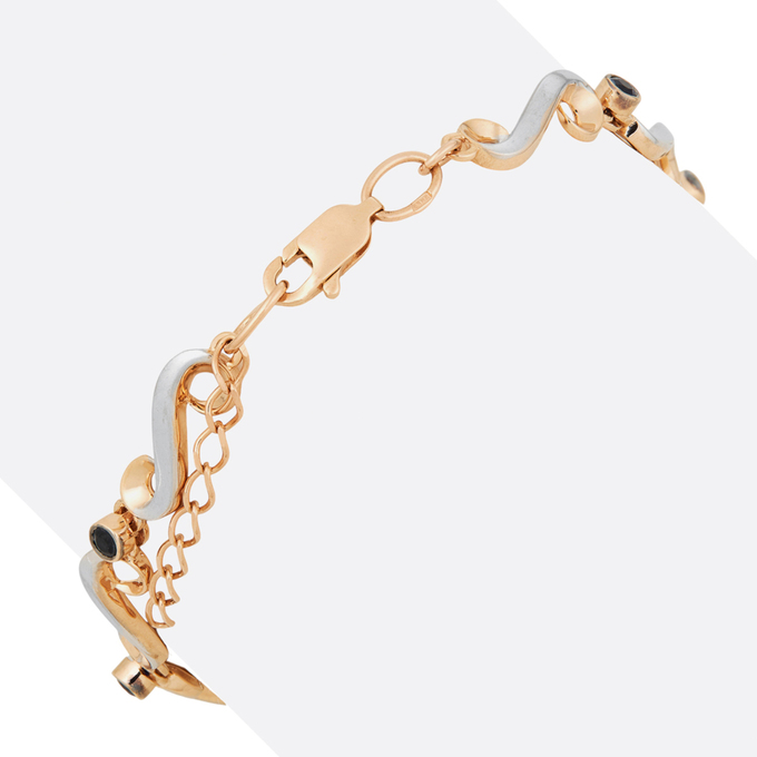 Браслет из золота 585 пробы c сапфирами и бриллиантами, Л 0808 7234 за 92800