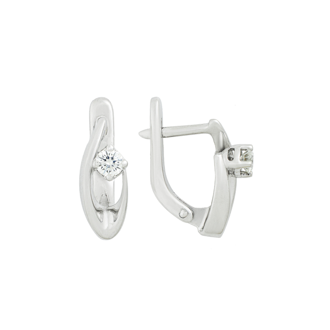 Серьги из золота 585 пробы c бриллиантами