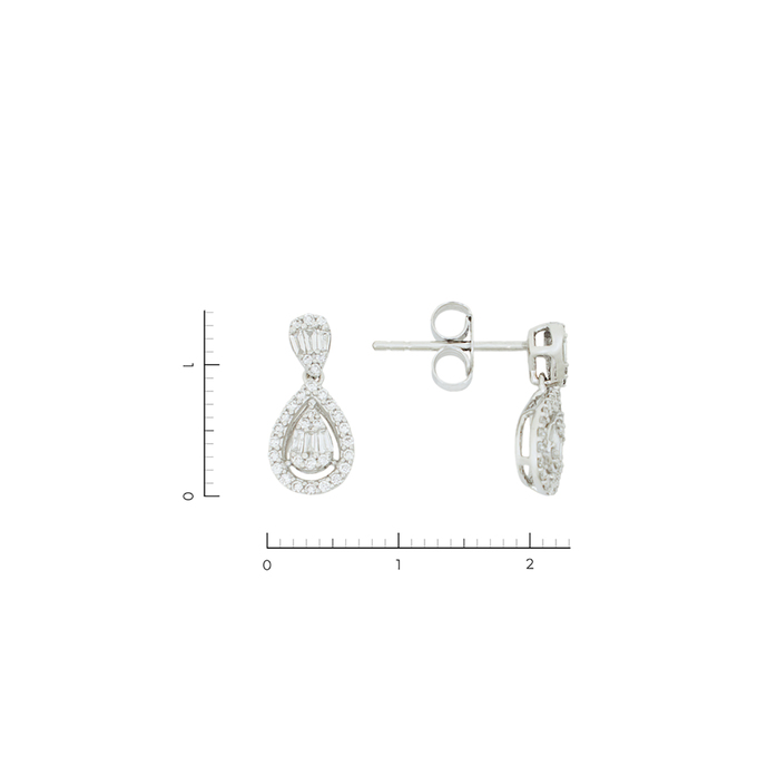 Серьги из золота 750 пробы c 76 бриллиантами