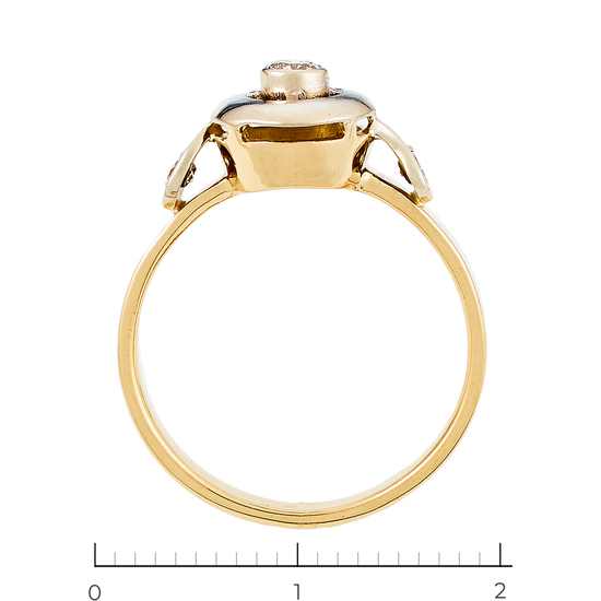 Кольцо из комбинированного золота 750 пробы c 3 бриллиантами, Л23155833 за 24950