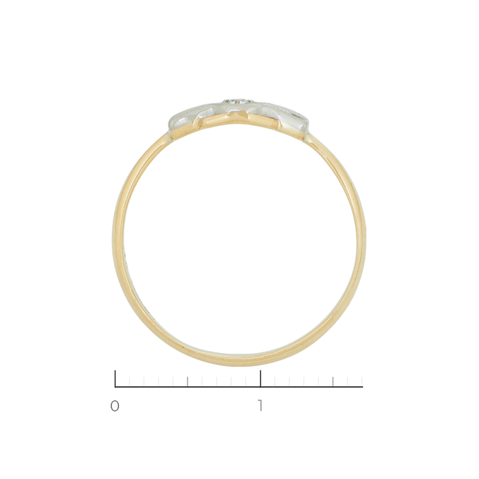 Кольцо из комбинированного золота 750 пробы c 1 бриллиантом