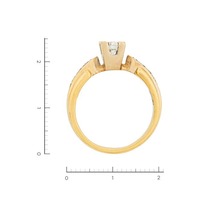 Кольцо из комбинированного золота 750 пробы c 9 бриллиантами, Л 5703 2263 за 197750
