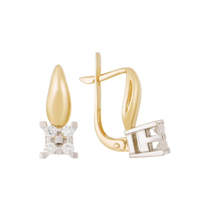 Серьги из золота 585 пробы c бриллиантами, Л 4105 5364 за 46080