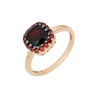 Кольцо из золота 585 пробы c гранатом и синтетическими камнями