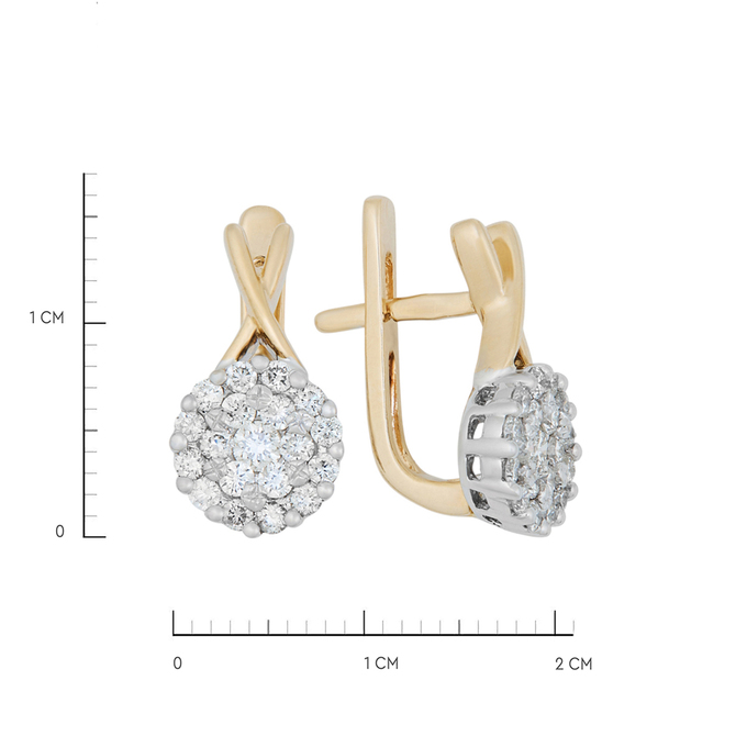 Серьги из золота 585 пробы c бриллиантами, К 0000 4129 за 134800