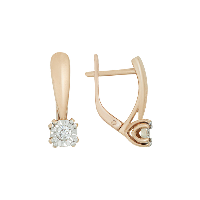 Серьги из золота 585 пробы c бриллиантами