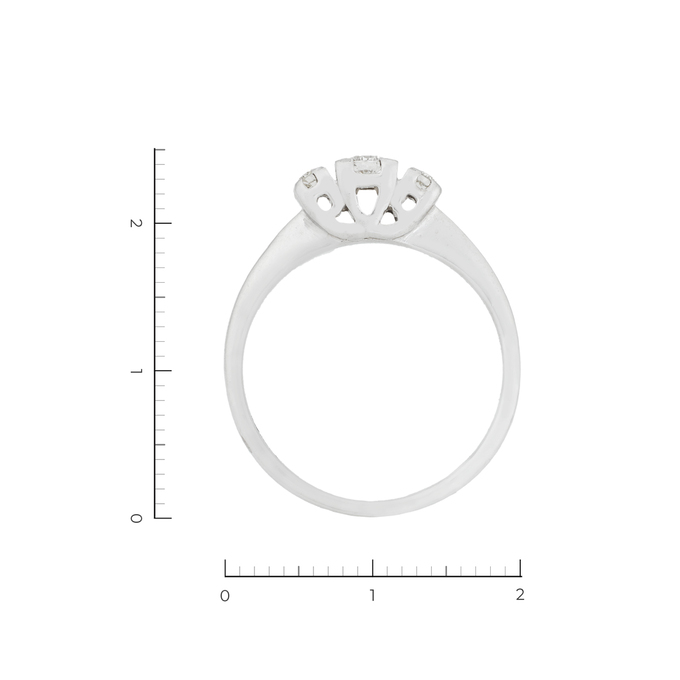 Кольцо из белого золота 585 пробы c 3 бриллиантами, Л 3506 3941 за 25140
