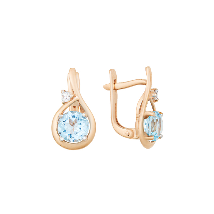 Серьги из золота 585 пробы c топазами и фианитами, К 0000 3678 за 33000