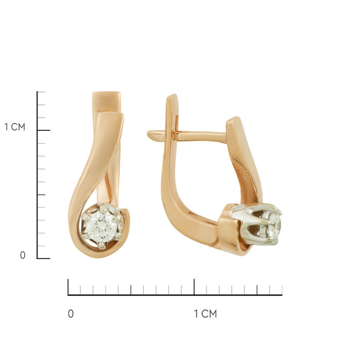 Серьги из золота 585 пробы c бриллиантами