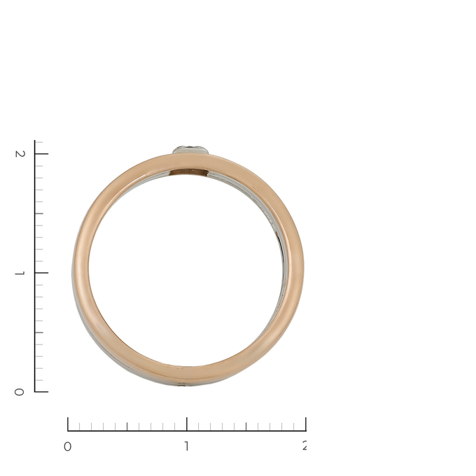 Кольцо из комбинированного золота 585 пробы c 1 бриллиантом, Л 3309 0599 за 31920