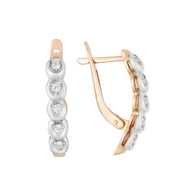 Серьги из золота 585 пробы c фианитами, Л 2211 2292 за 34800
