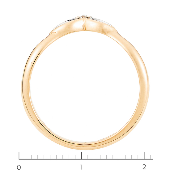 Кольцо из комбинированного золота 585 пробы c 1 бриллиантом, Л57030444 за 10250