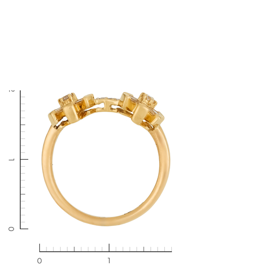 Кольцо из желтого золота 750 пробы c 18 бриллиантами, Л28092243 за 29650