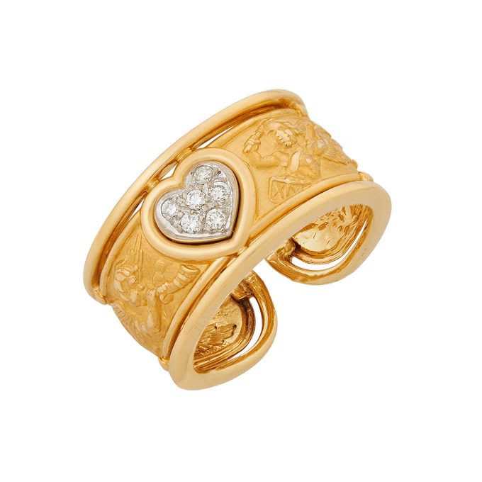 Кольцо из золота 750 пробы c бриллиантами