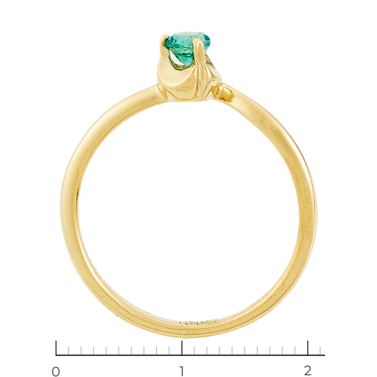 Кольцо из желтого золота 585 пробы c 1 изумрудом, Л20101832 за 11205