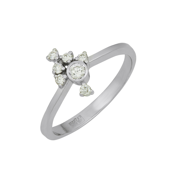 Кольцо из золота 585 пробы c бриллиантами