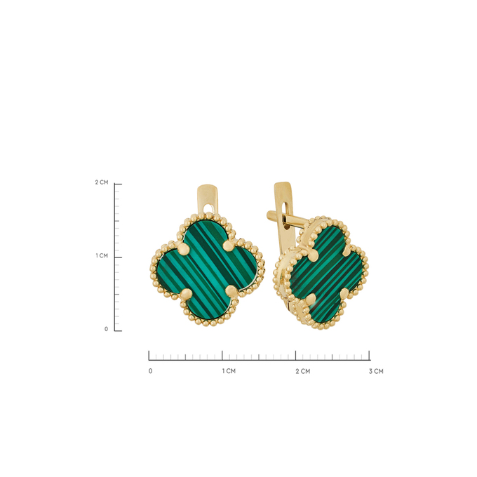 Серьги из золота 585 пробы c 2 камнями синтетическими