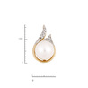 Подвеска из золота 585 пробы c бриллиантами и культивированным жемчугом