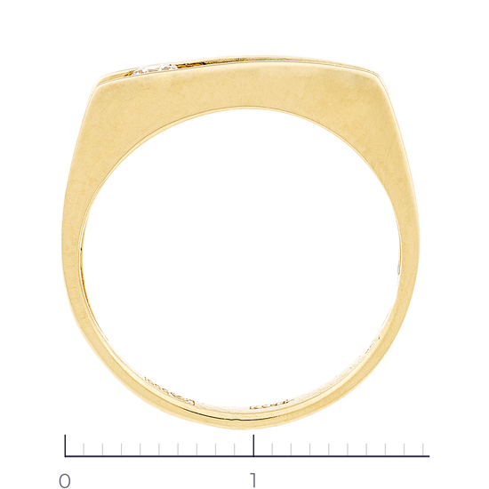 Кольцо из желтого золота 585 пробы c 1 бриллиантом, Л19110129 за 14340