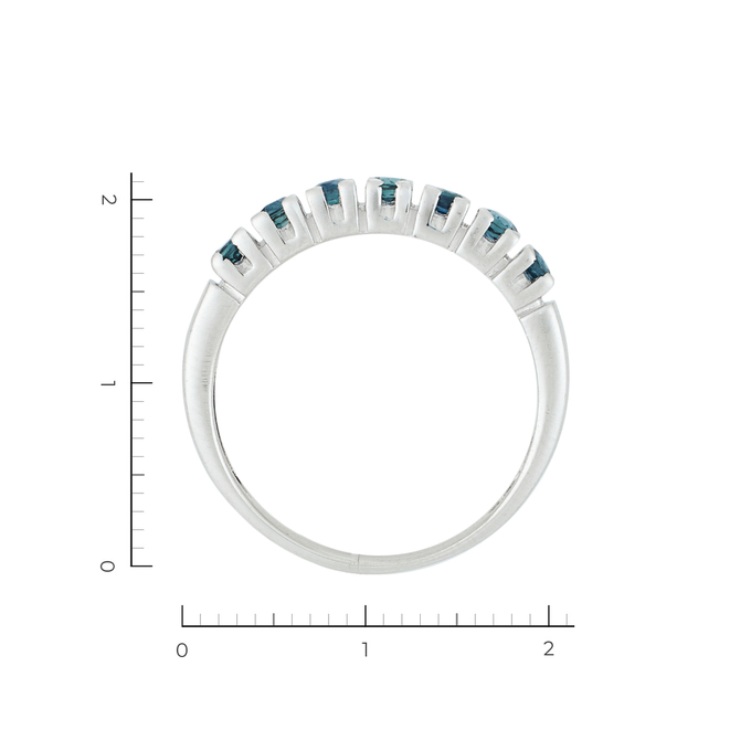 Кольцо из золота 585 пробы c 7 сапфирами