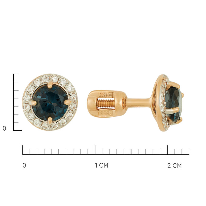 Серьги из золота 585 пробы c топазами и фианитами, Л 5405 4475 за 15520