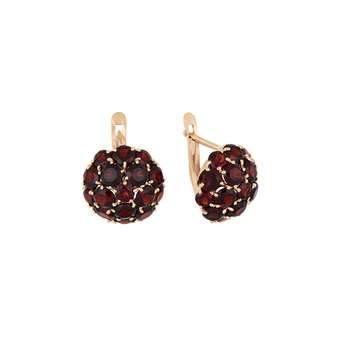 Серьги из золота 585 пробы c гранатами, Л 1614 5534 за 32800