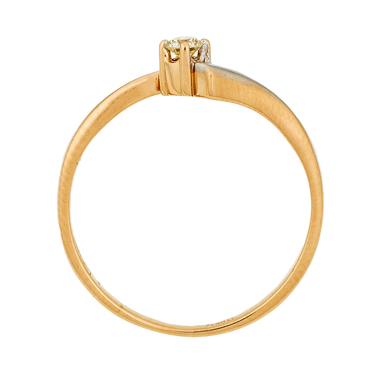 Кольцо из комбинированного золота 585 пробы c 1 бриллиантом, Л29122902 за 10200