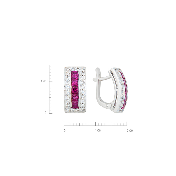 Серьги из золота 585 пробы c рубинами и бриллиантами, К 0000 3971 за 64200