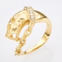 Кольцо из желтого золота 585 пробы c 5 бриллиантами 127594 фото 1