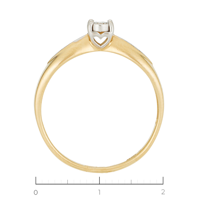 Кольцо из комбинированного золота 585 пробы c 5 бриллиантами, Л 4709 5852 за 15600
