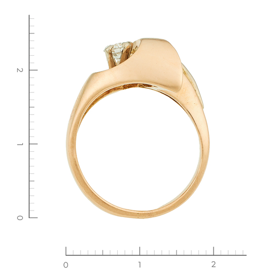 Кольцо из комбинированного золота 585 пробы c 1 бриллиантом, Л16148898 за 44500