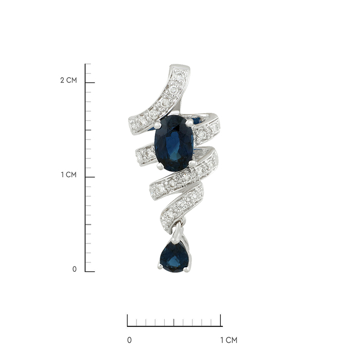 Подвеска из золота 750 пробы c сапфирами и бриллиантами, Л 4107 5695 за 37900