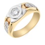 Кольцо из комбинированного золота 585 пробы c 11 бриллиантами Л09057581 фото 1