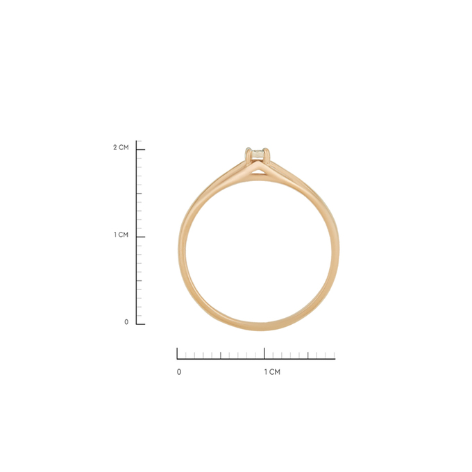 Кольцо из золота 585 пробы c бриллиантом, Л 0808 8243 за 12400