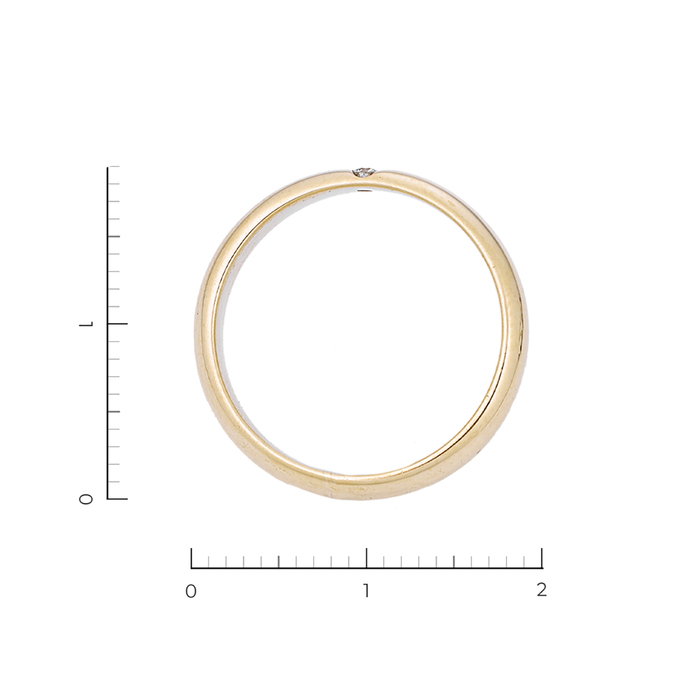 Кольцо из желтого золота 585 пробы c 1 бриллиантом