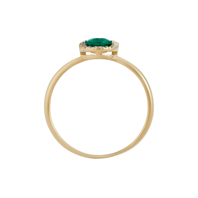 Кольцо из золота 585 пробы c бриллиантами и синтетическим изумрудом, Л 4508 0983 за 16720