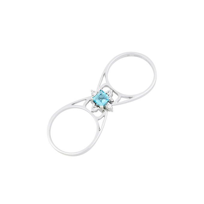 Кольцо из золота 585 пробы c топазом и бриллиантами, Л 3911 3395 за 75500